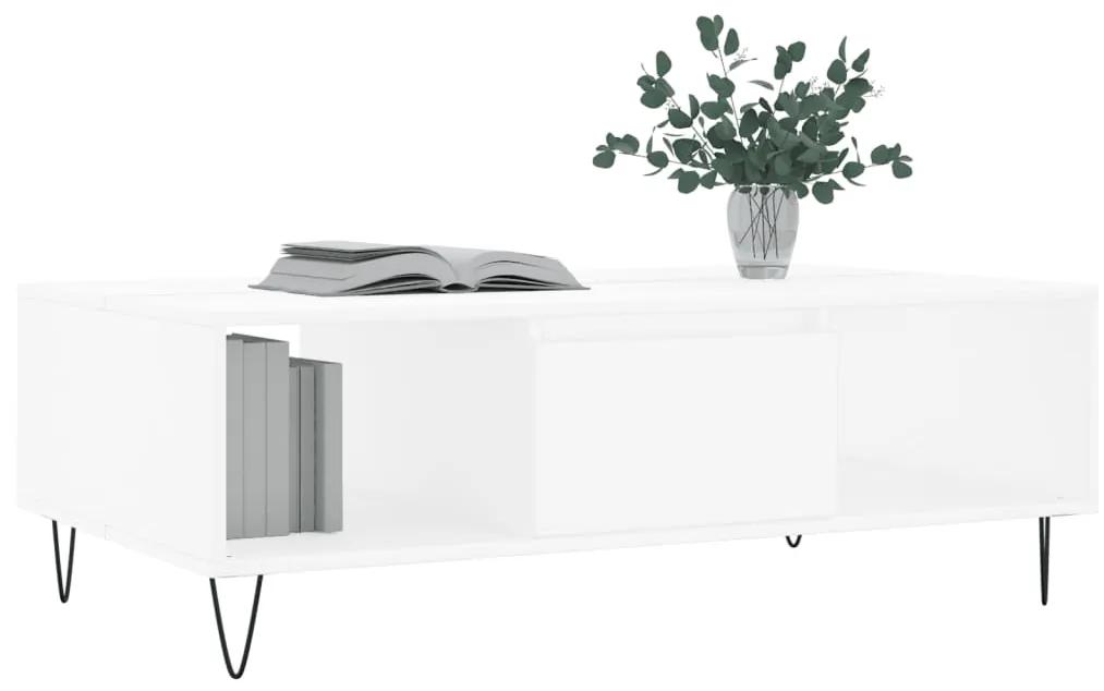 Tavolino da salotto bianco 104x60x35 cm in legno multistrato