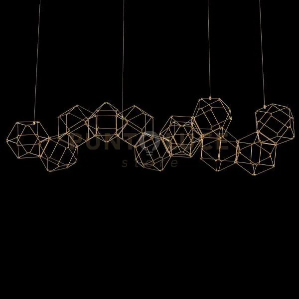 Lucciola pro 12  lampada a sospensione lineare con triangolo in met...