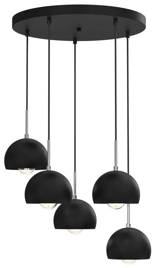 Lampadario su corda COOL 5xE27/60W/230V nero