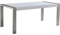 Tavolo Pranzo Acciaio Inox Piano Lucido Bianco Rettangolare 90 x 180 cm stile moderno sala da pranzo soggiorno