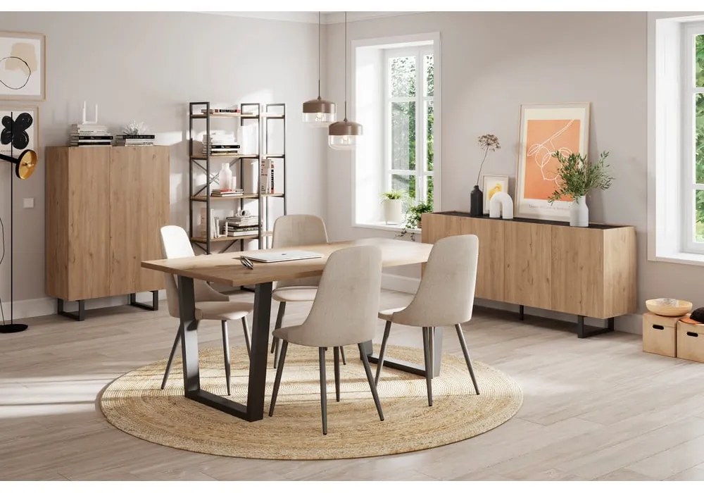 Scaffale in rovere nero/naturale 87,5x175 cm Dusan - Marckeric