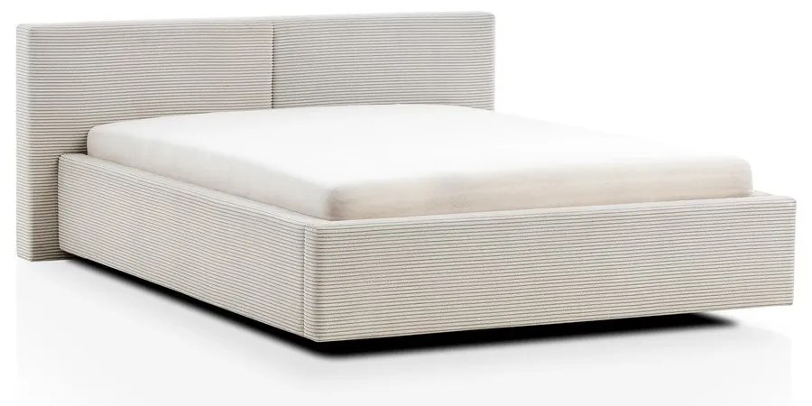 Letto matrimoniale imbottito beige rete non inclusa 140x200 cm Cube – Meise Möbel