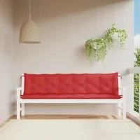 Cuscini per Panca 2 pz Rossi 200x50x7 cm in Tessuto Oxford 361741