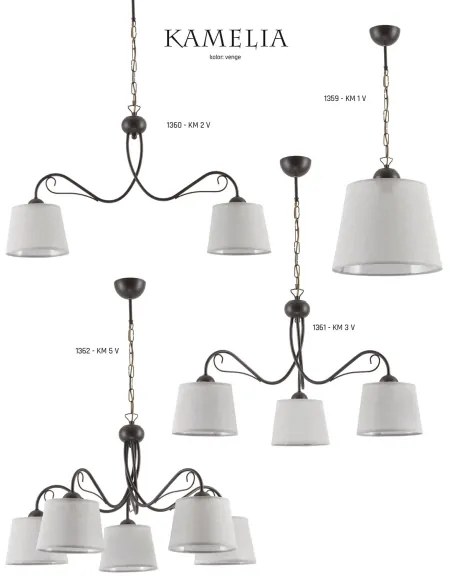 Jupiter 1359 - KM 1 V - Lampadario a sospensione con catena KAMELIA 1xE27/60W/230V