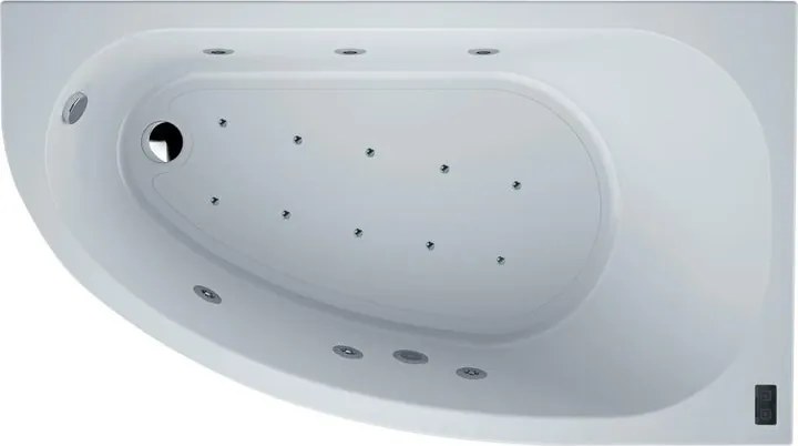 Vasca idromassaggio asimmetrica SANYCCES Tripoli confort double system 90 x 160 cm bianco
