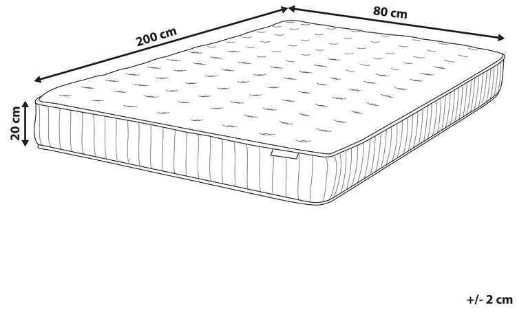 Materasso a molle insacchettate rigido 80 x 200 cm DREAM Beliani