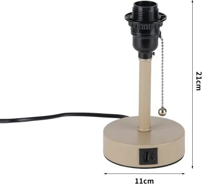 Brilagi - Lampada da tavolo con porta USB TABLON 1xE27/25W/230V beige