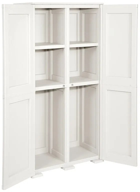 Armadio alto Simplex in resina, bianco L 43 x H 164 x P 79 cm, 2 ante, adatto per interno/esterno