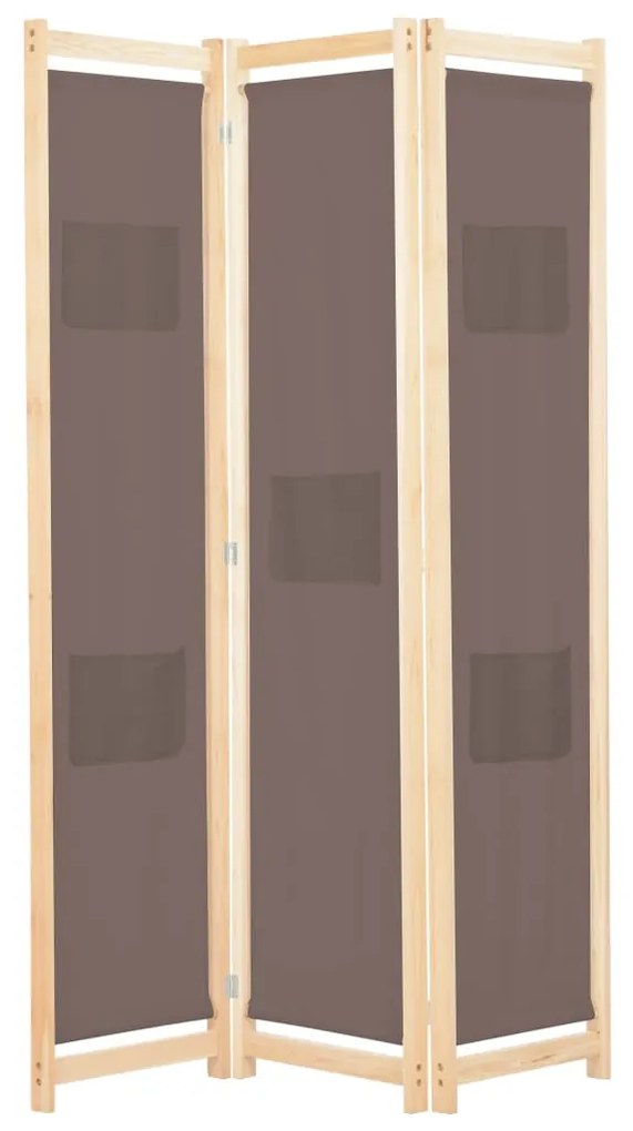 Divisorio A 3 Pannelli Marrone 120x170x4 Cm İn Tessuto /