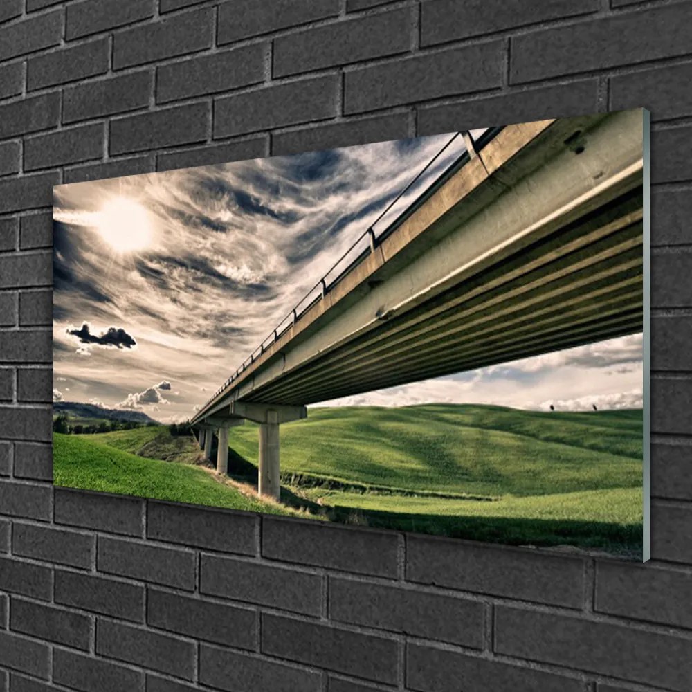 Quadro in vetro Autostrada del Ponte della Valle 100x50 cm