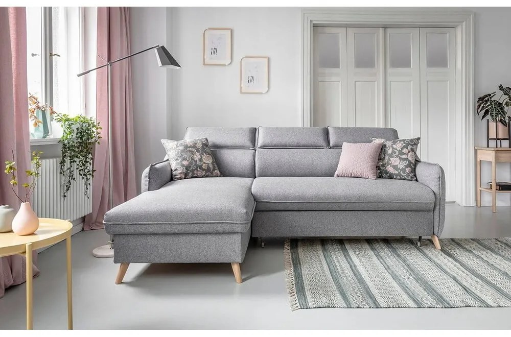 Divano letto angolare grigio chiaro (angolo sinistro) Sweet Harmony - Miuform