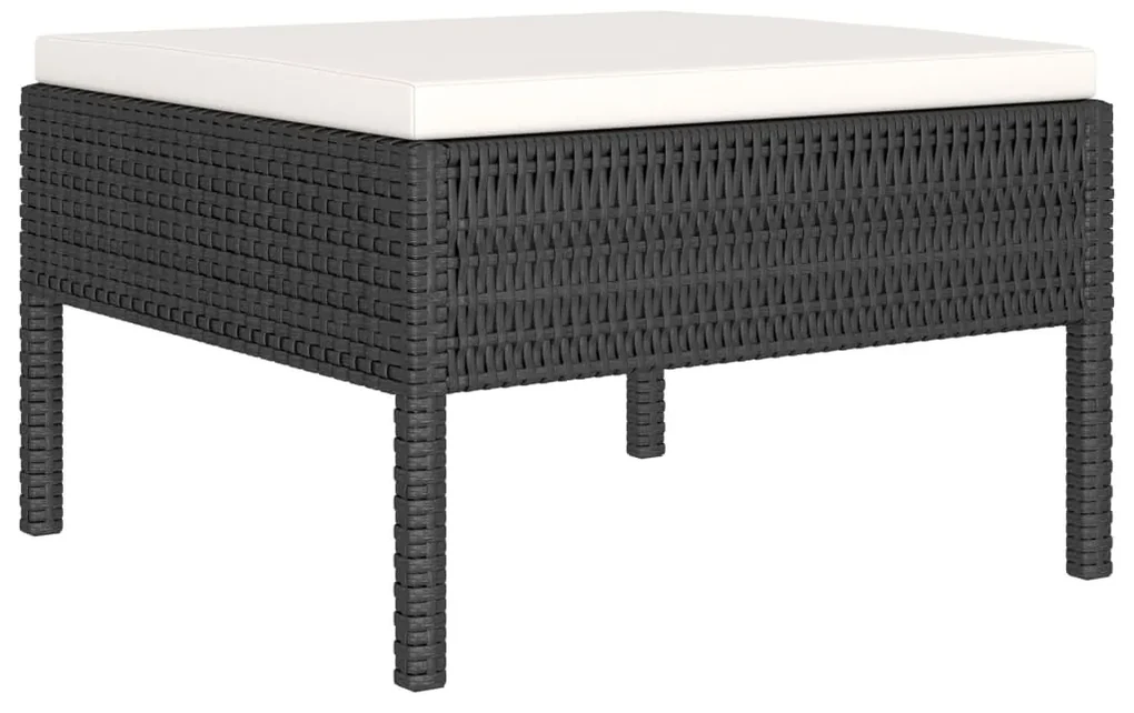 Set divani da giardino 10 pz con cuscini in polyrattan nero
