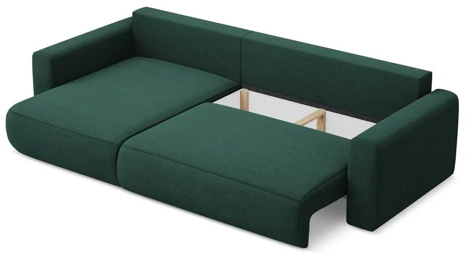 Divano angolare verde allungabile/con contenitore (con penisola a sinistra/con chaise lounge) Kapua – Makamii