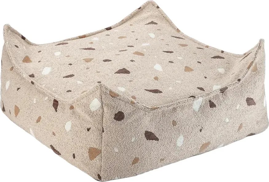 Pouf a sacco per bambini marrone chiaro con rivestimento in bouclé e ciniglia Terrazzo Square – Wigiwama