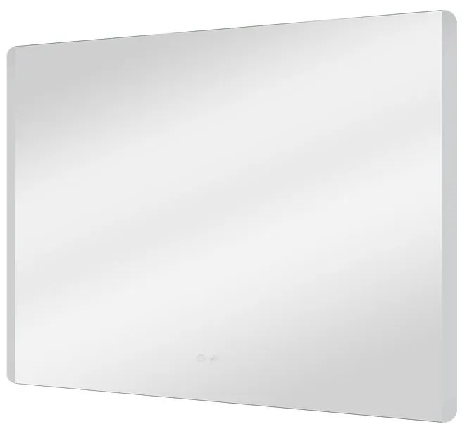 Specchio con illuminazione integrata bagno rettangolare SENSEA L 90 x H 70 x P 3 cm grigio / argento