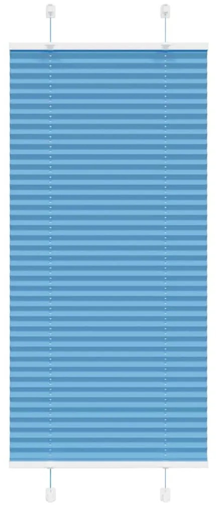 Tenda Plissettata Blu 55x100 Cm Larghezza Tessuto 54,4 Cm /