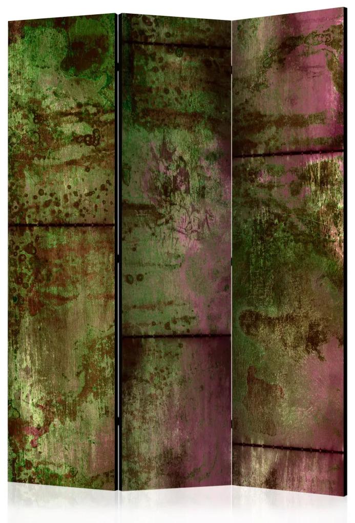 Paravento design Muro vivente - mattoni marroni coperti di muschio verde