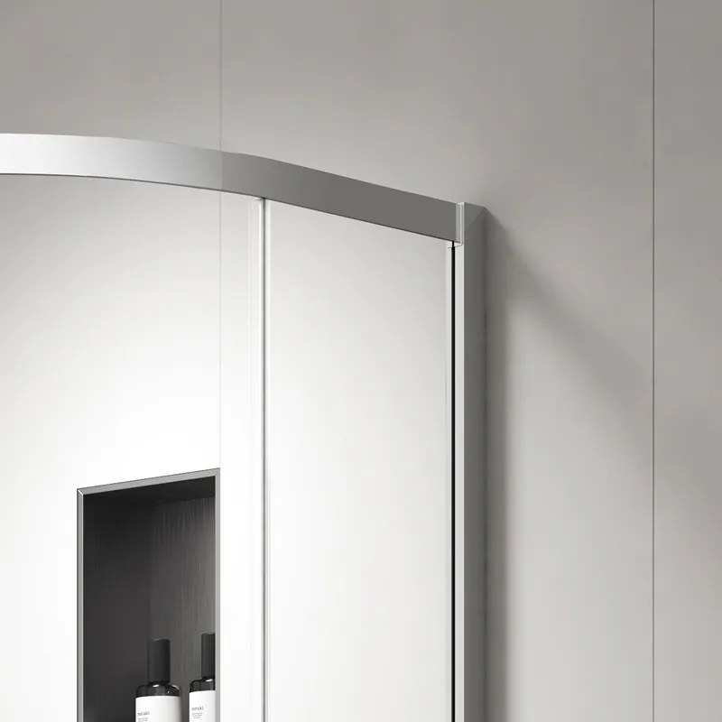 Box doccia 90x90 semicircolare altezza 200h finitura cromo | KZ2000 - KAMALU