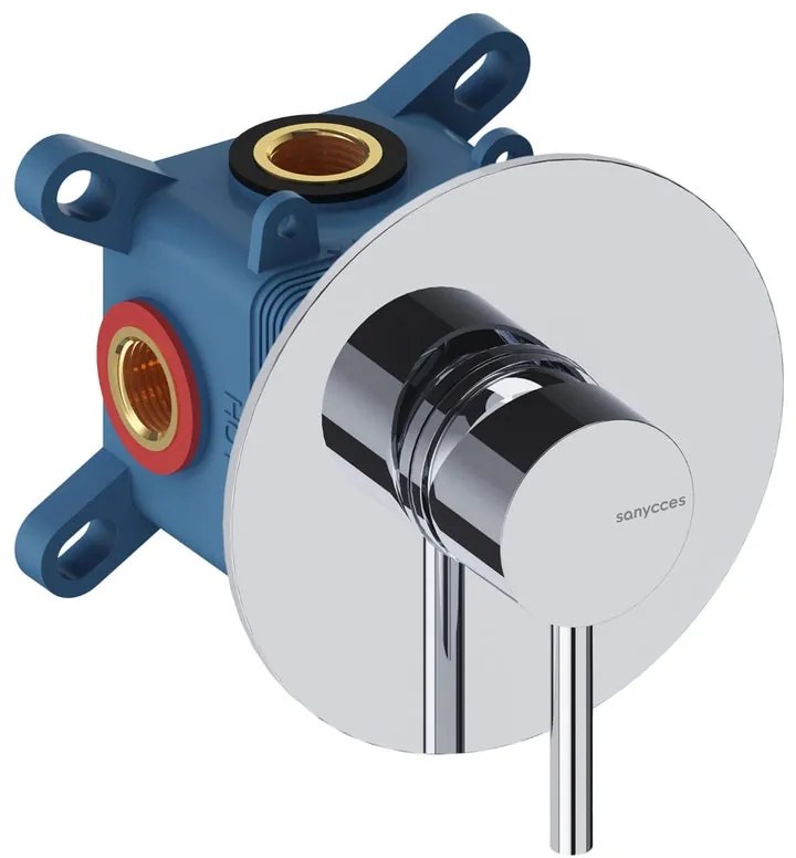 Rubinetto per doccia getto laminare cristallino ad incasso monocomando LOOP cromo lucido SANYCCES