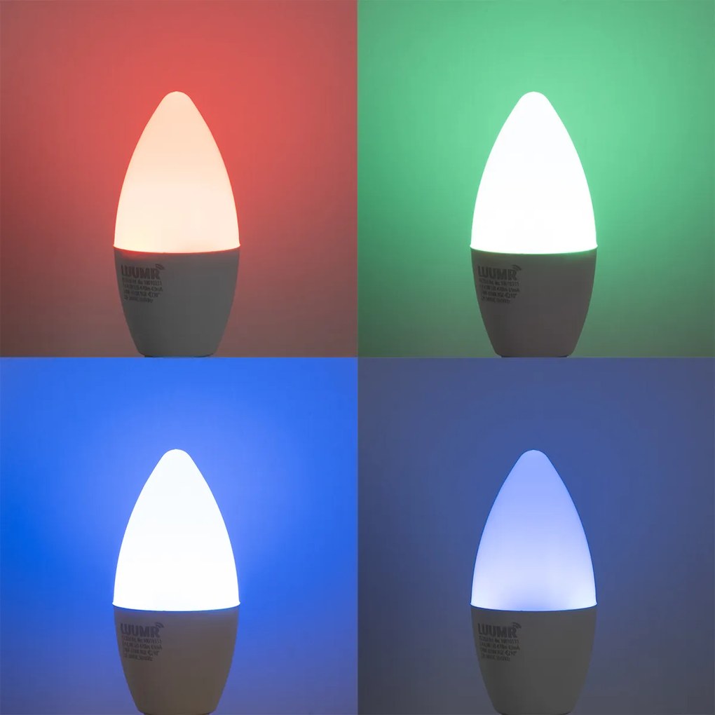 Lampadina LED dimmerabile E14 C37 opale 4,9W 470lm 2700-6500K