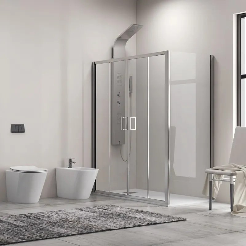 Box doccia 170x80 doppio scorrevole altezza 180cm | KAM-KNF6000S - KAMALU