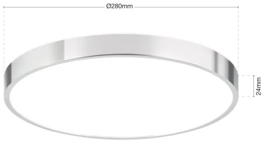 Orion DL 7-657/28-Plafoniera LED BULLY LED/28W/230V diametro 28 cm cromo lucido