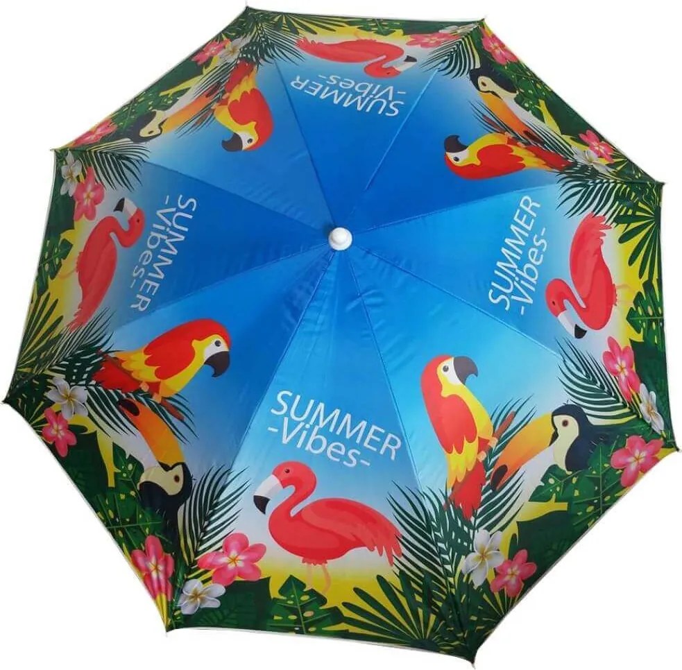 ombrellone spiaggia poliestere uv 200/32 decoro anguria e fenicottero