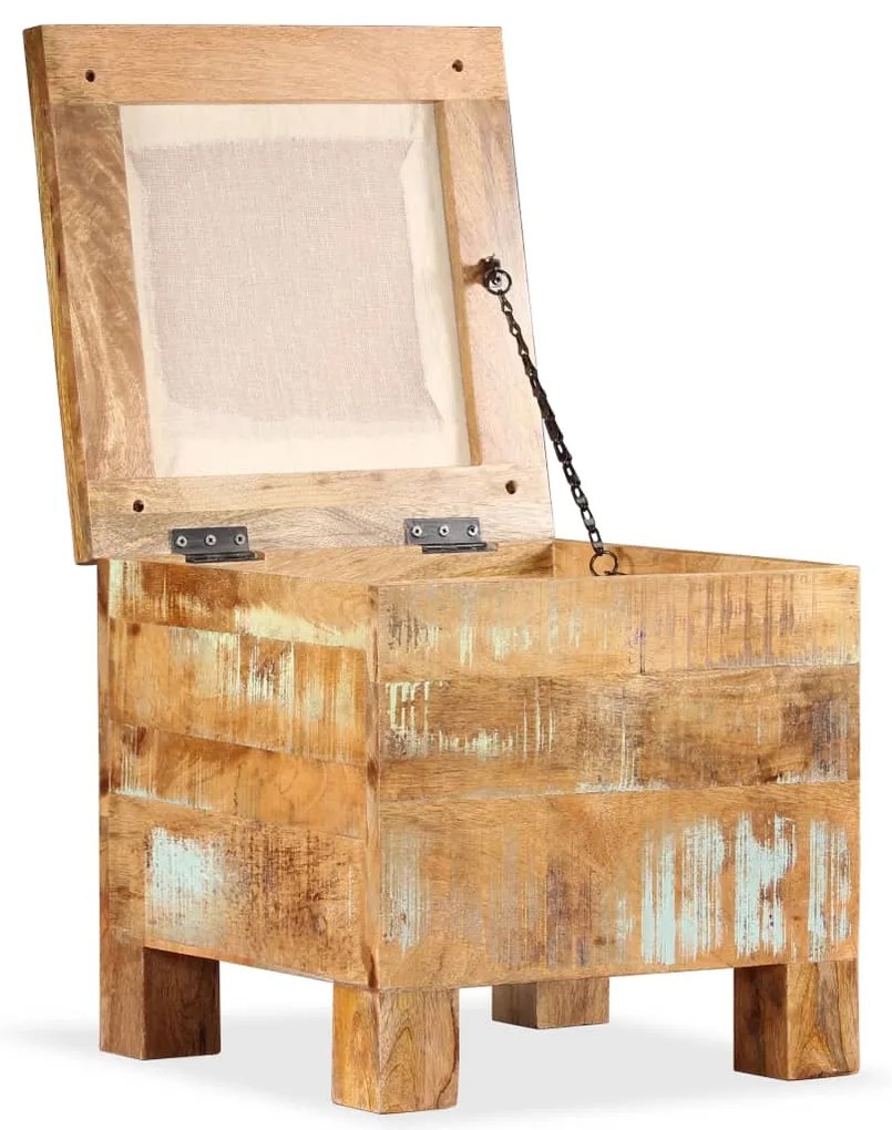 Cassapanca in legno massello di recupero 40x40x45 cm