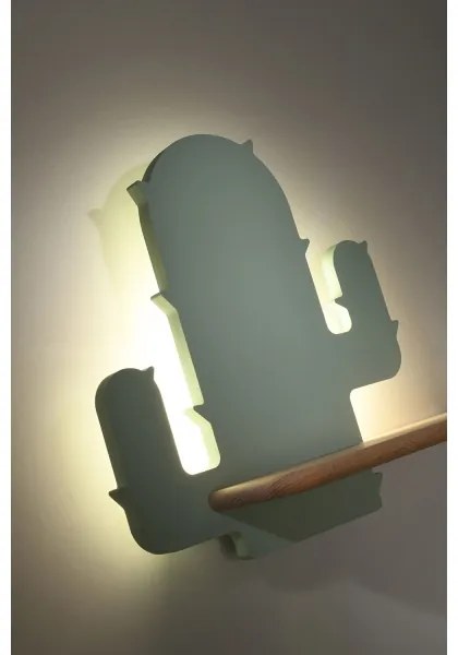 Applique LED per bambini con mensola CACTUS LED/4W/230V verde/legno