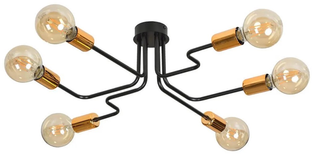 Lampadario  HARMONY 6 BLACK da soffitto