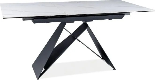 Tavolo allungabile Westin SC JASPER bianco/nero opaco - L120-160 cm