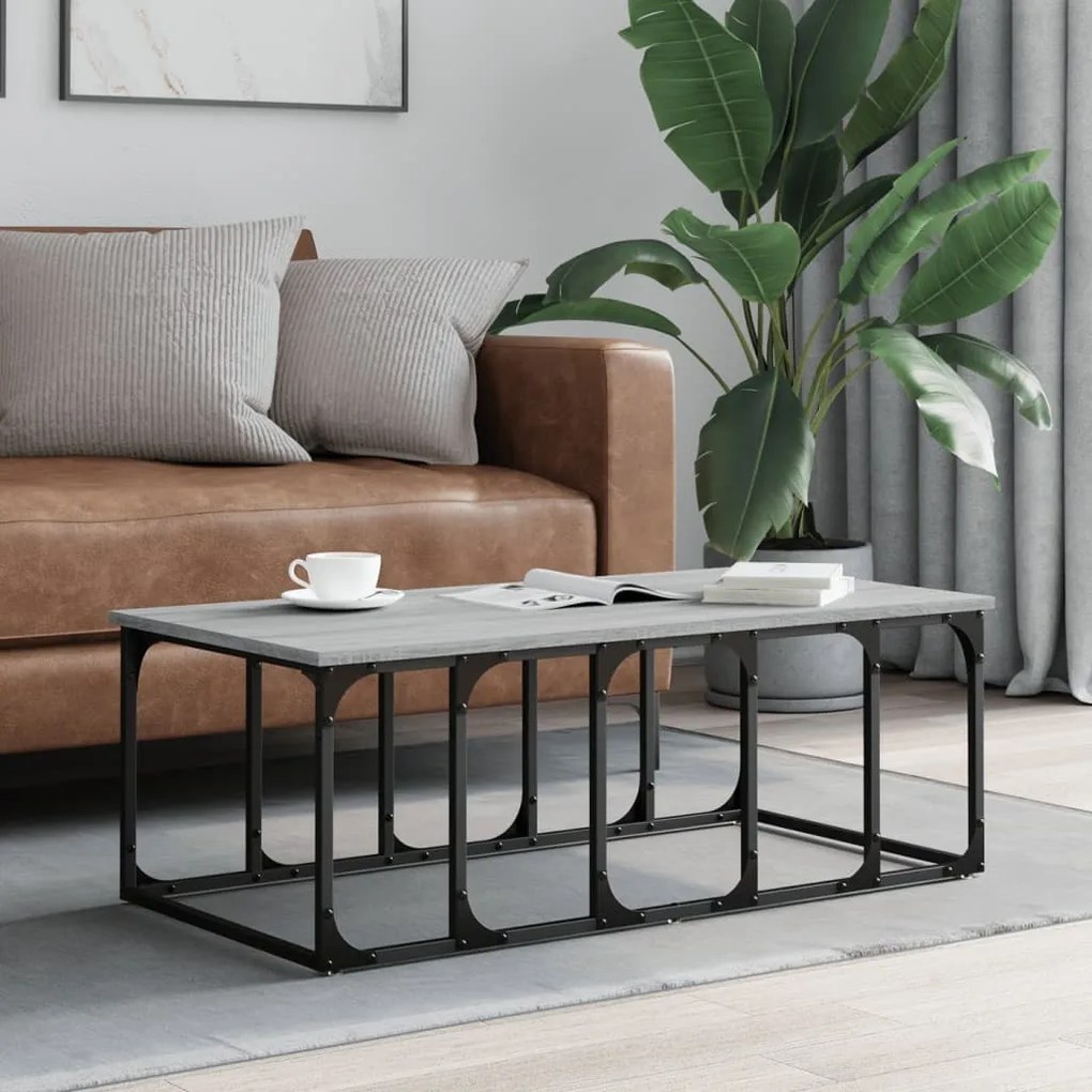 Tavolino Salotto Grigio Sonoma 100x50x35,5cm Legno Multistrato /