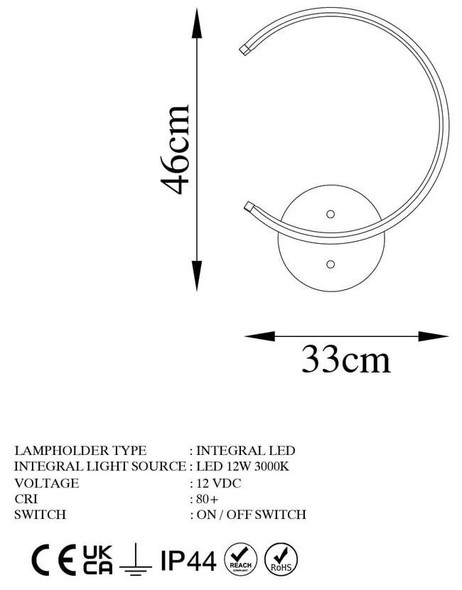 Lampada da parete a LED nera ø 10 cm Moon - Opviq lights