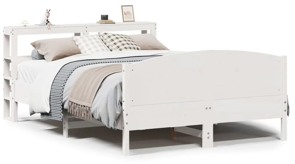 Letto senza materasso bianco 160x200 cm legno massello di pino