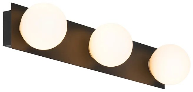 Applique da parete moderna nera 48 cm IP44 3 luci - Cederic