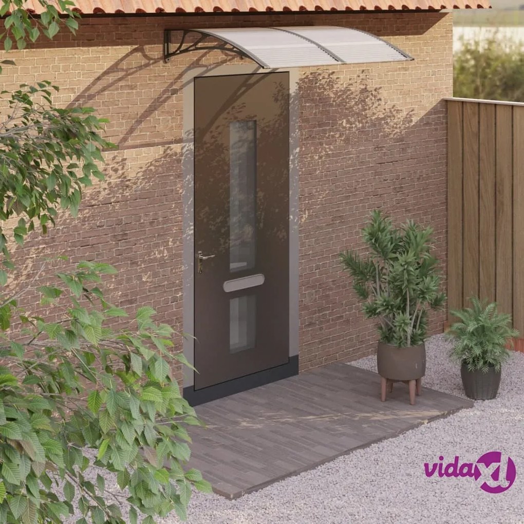 vidaXL Tettoia per Porta Nera 150x100 cm Policarbonato