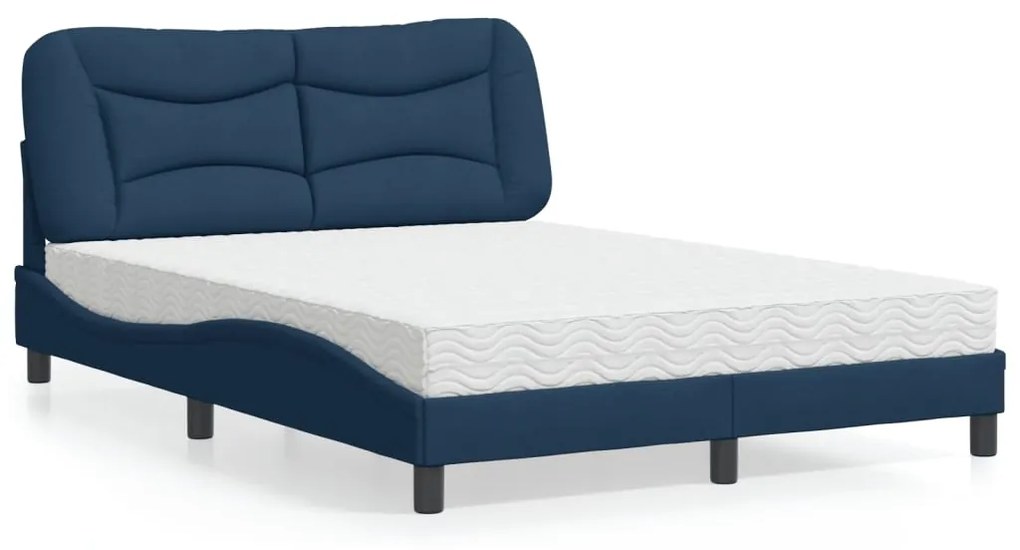 Letto Con Materasso Blu 120x200 Cm İn Tessuto /