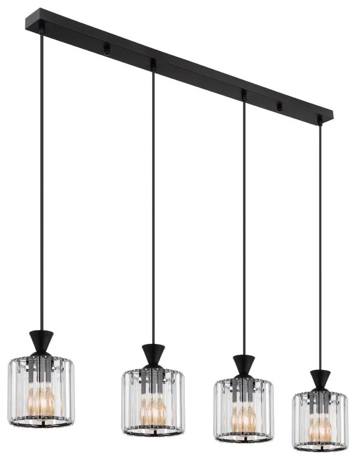 Globo 15742-4 - Lampadario a sospensione con filo JORDANA 4xE27/60W/230V nero