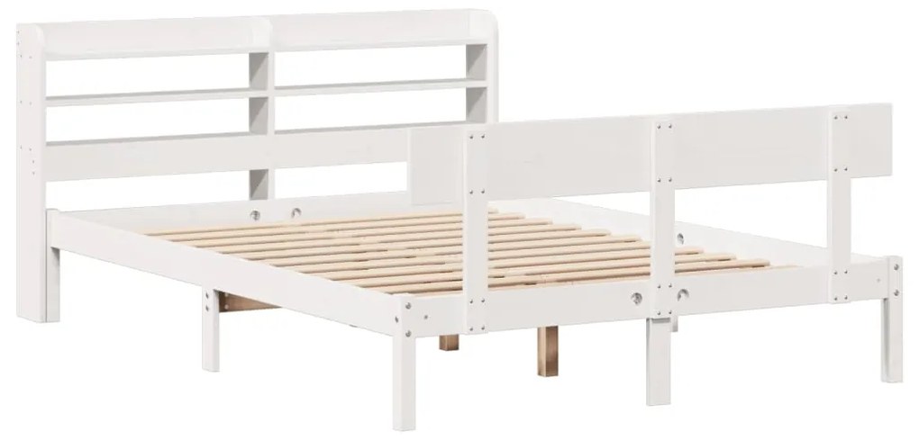 Letto senza materasso bianco 150x200 cm legno massello di pino