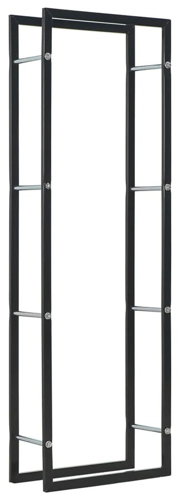 Rastrelliera Per Legna Da Ardere Nera 50x20x150 Cm İn Acciaio /