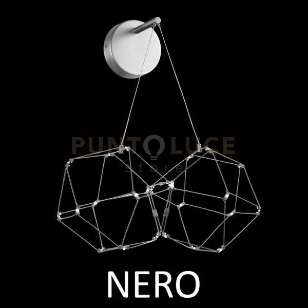 Lucciola lampada da parete, cromato nero 3000k  led 9,6w, lumen 816...