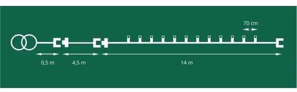 Luci natalizie a LED per esterni CONE FILAMENT 20xE10 19 m multicolore / bianco caldo IP44