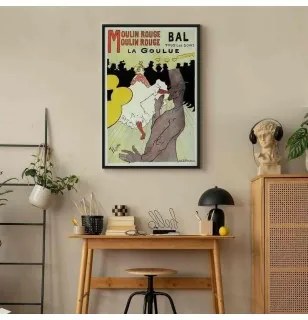 Quadro - Moulin Rouge - La Goulue In cornice nera di legno 60x90