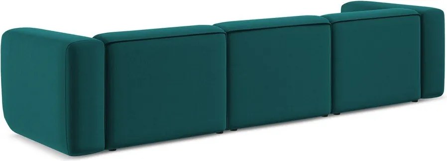 Divano turchese con rivestimento in velluto 319 cm Ekahi – Makamii