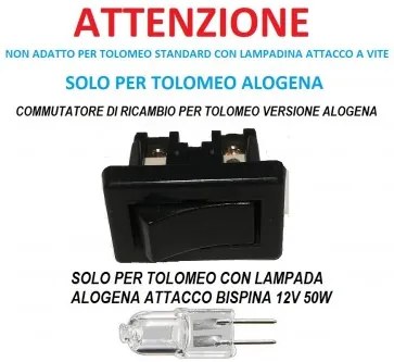 Artemide commutatore di ricambio per tolomeo alogena