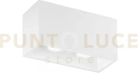 Plafoniera-faretto foster bianca 2 luci attacco gu10 24x13cm in ges...