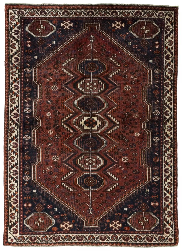 Shiraz Tappeto persiano 150 x 110 Rosso (Iran) Annodato A Mano