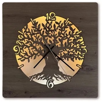 Li-Go 23537/DUB2 - Orologio LED dimmerabile LED/10W/5V 20000 mAh 42x42 cm rovere + telecomando