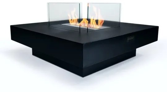 Camino a bioetanolo da terra per interno esterno Panarea Nero 70x70x35