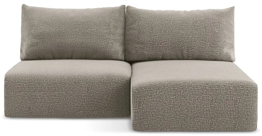 Divano angolare beige allungabile/con contenitore (con penisola a destra) Kalena – Makamii